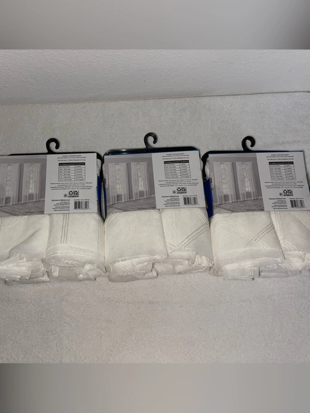 Mainstays White/Ivory Sheer Panel Set(s) - purchase includes all 3 sets!  NWT!